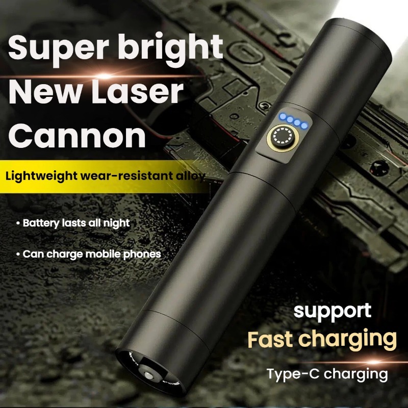 Outdoor Adventure Trips - Mocna latarka LED z ładowaniem Type-C,